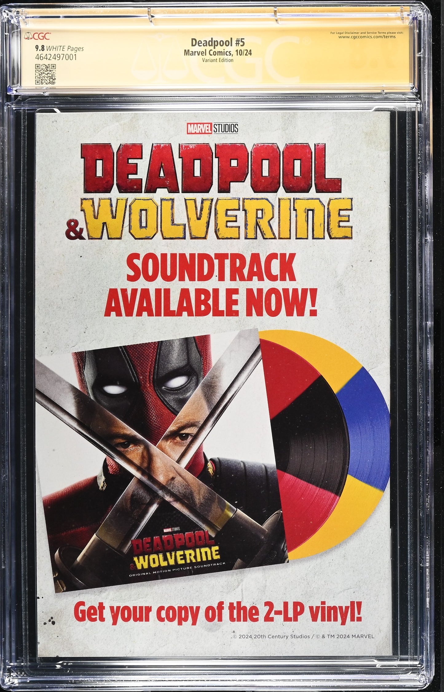 DEADPOOL (MARVEL COMICS, 2024) #5 PEGGY THE DOG DOGPOOL MOVIE PHOTO VARIANT EDITION CGC SS 9.8 WP