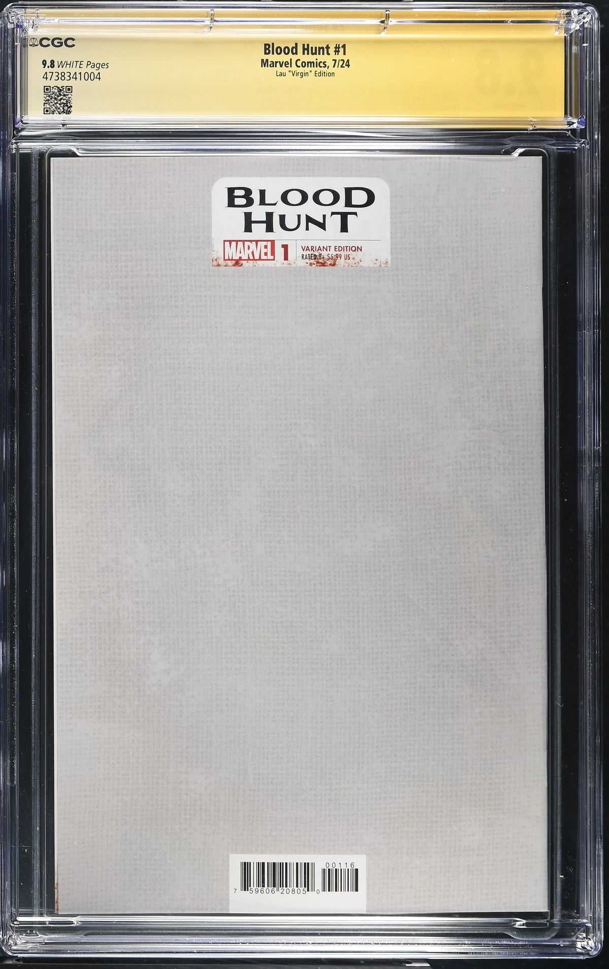 BLOOD HUNT #1 1:200 ARTGERM VIRGIN EDITION SIGNED BY STANLEY LAU CGC SS 9.8 WP NM/M