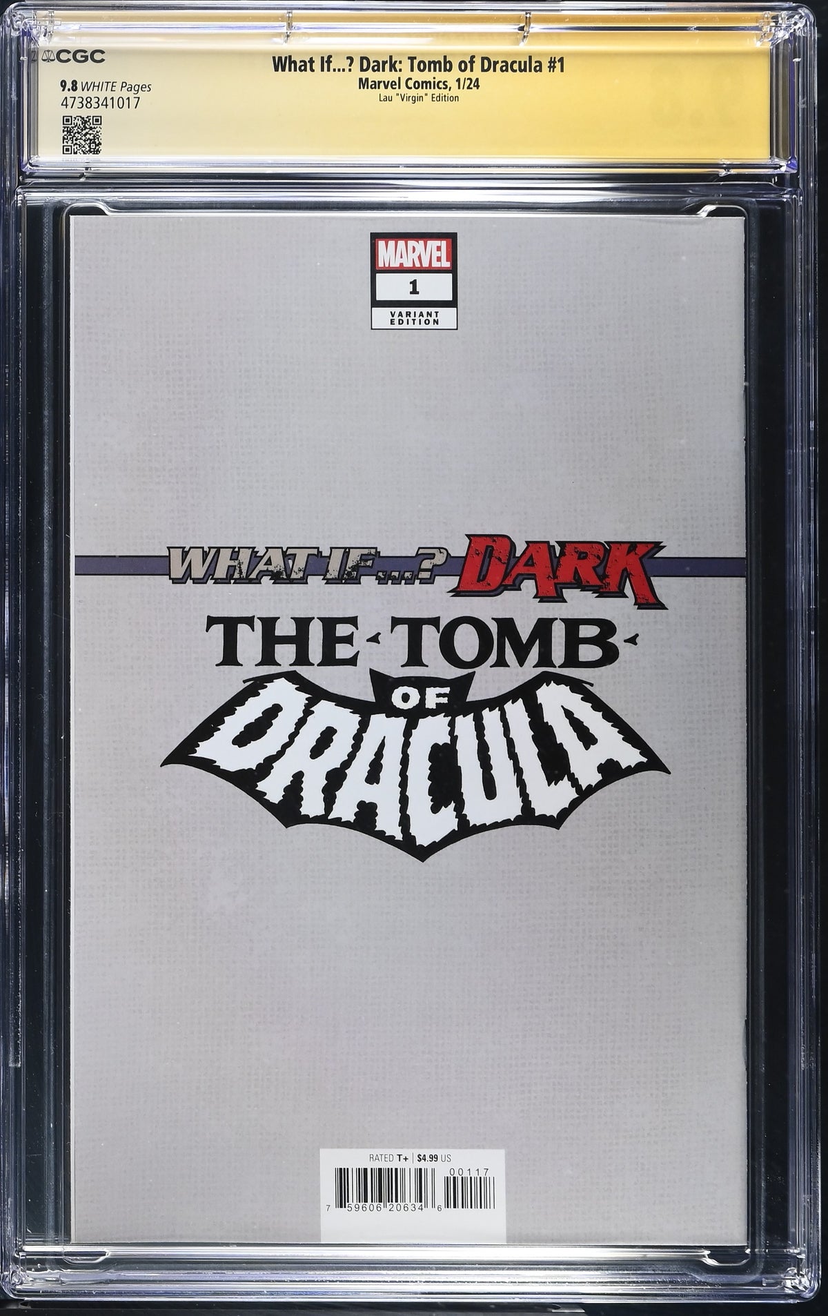 WHAT IF...? DARK: TOMB OF DRACULA #1 1:100 ARTGERM VIRGIN EDITION SIGNED BY STANLEY LAU CGC SS 9.8 WP NM/M