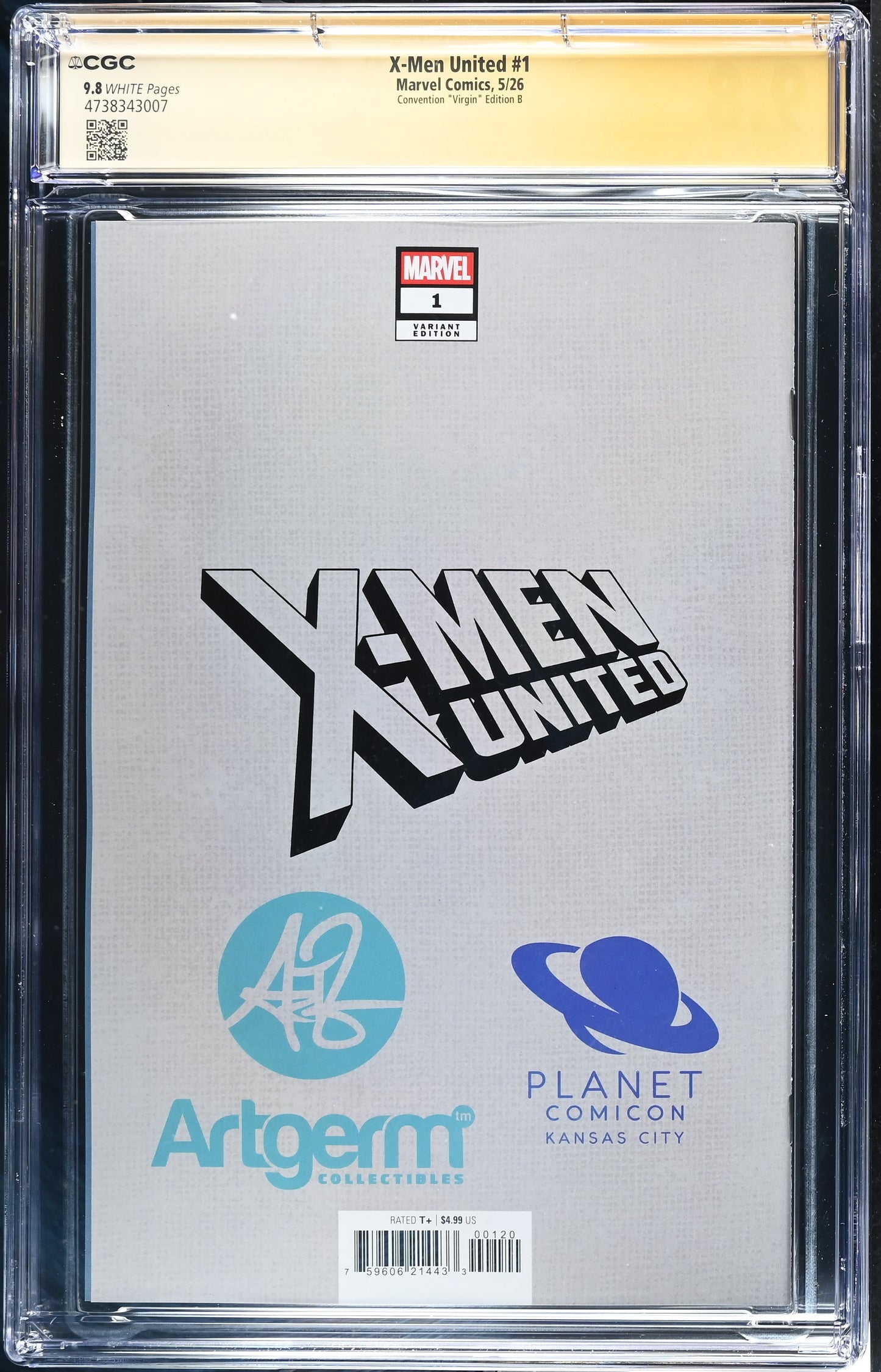 X-MEN UNITED (2026) #1 PLANET COMIC CON ARTGERM VIRGIN CONVENTION EDITION B SIGNED BY STANLEY LAU CGC SS 9.8 WP NM/M