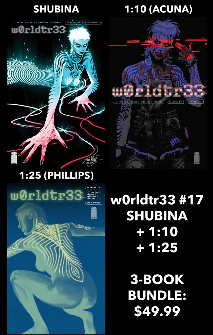 w0rldtr33 #17 SVETA SHUBINA TRADE DRESS LIMITED TO 400 COPIES + CVR B INC 1:10 DANIEL ACUNA VAR + CVR C INC 1:25 JACOB PHILLIPS VAR (MR)