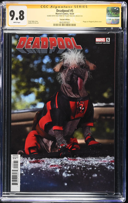 DEADPOOL (MARVEL COMICS, 2024) #5 PEGGY THE DOG DOGPOOL MOVIE PHOTO VARIANT EDITION CGC SS 9.8 WP