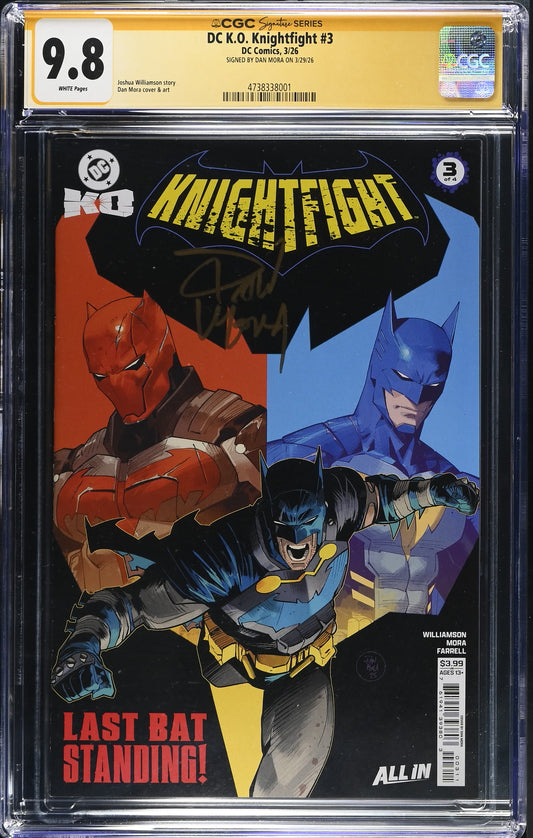 DC K.O. KNIGHTFIGHT #3 (OF 4) CVR A SIGNED BY DAN MORA CGC SS 9.8 WP NM/M
