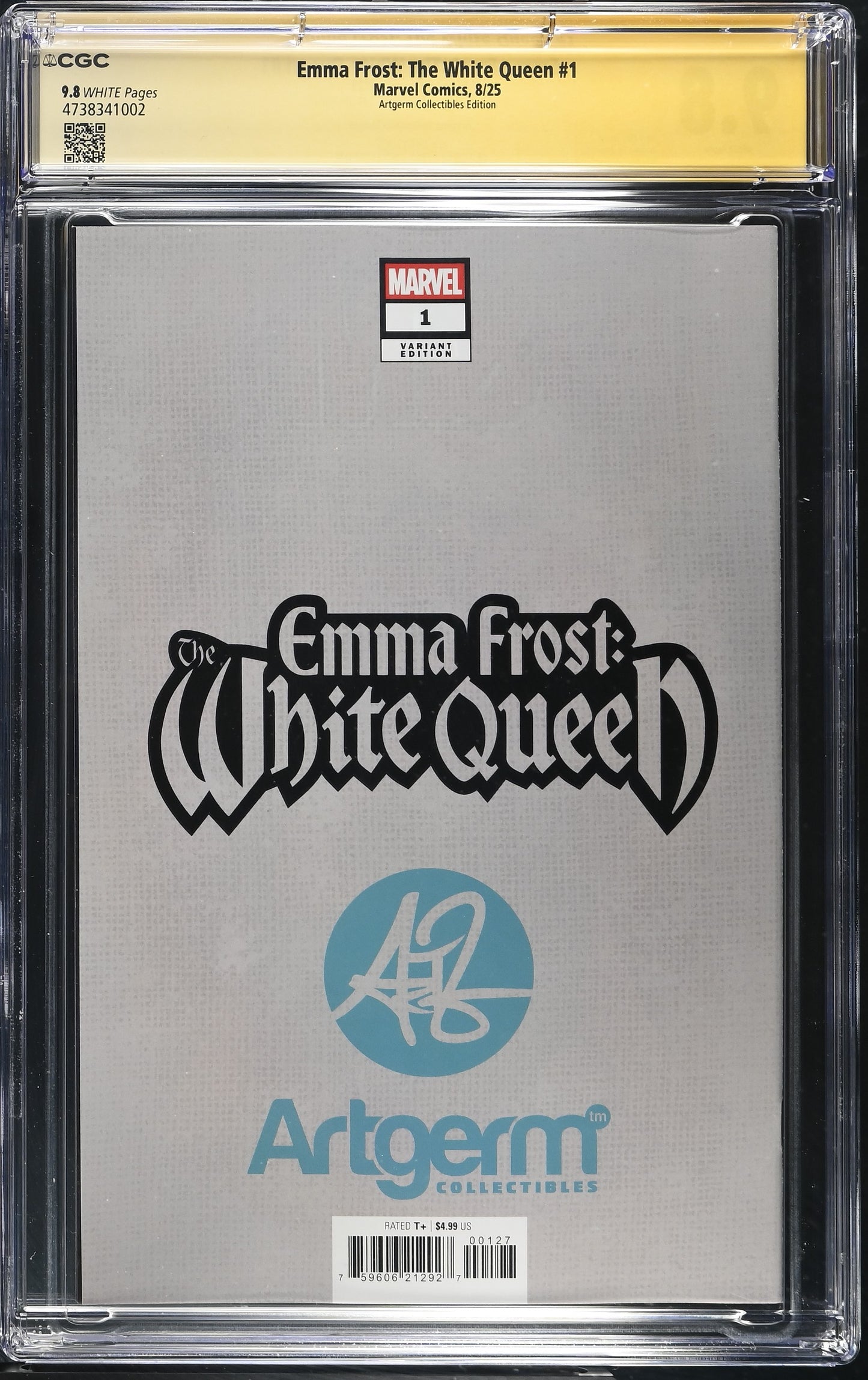 EMMA FROST: THE WHITE QUEEN #1 ARTGERM COLLECTIBLES EDITION SIGNED BY STANLEY LAU CGC SS 9.8 WP NM/M