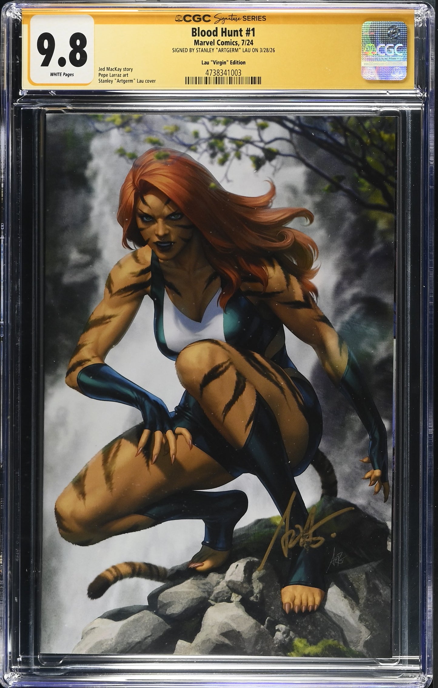 BLOOD HUNT #1 1:200 ARTGERM VIRGIN EDITION SIGNED BY STANLEY LAU CGC SS 9.8 WP NM/M