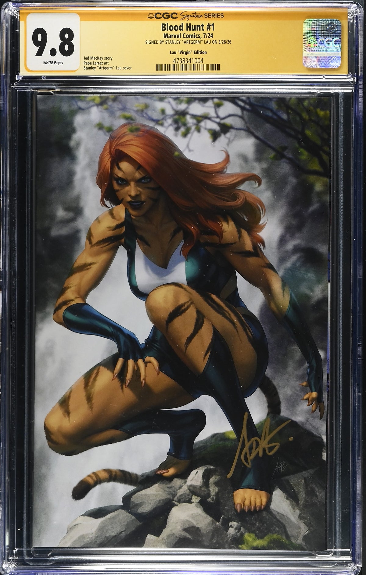BLOOD HUNT #1 1:200 ARTGERM VIRGIN EDITION SIGNED BY STANLEY LAU CGC SS 9.8 WP NM/M