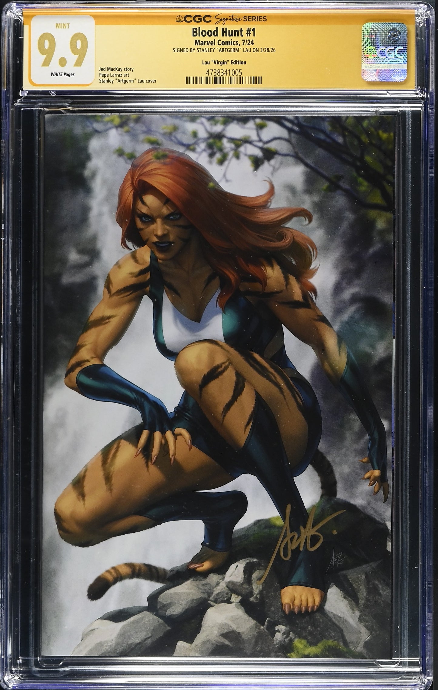 BLOOD HUNT #1 1:200 ARTGERM VIRGIN EDITION SIGNED BY STANLEY LAU CGC SS 9.9 WP NM/M