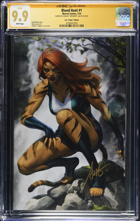 BLOOD HUNT #1 1:200 ARTGERM VIRGIN EDITION SIGNED BY STANLEY LAU CGC SS 9.9 WP NM/M