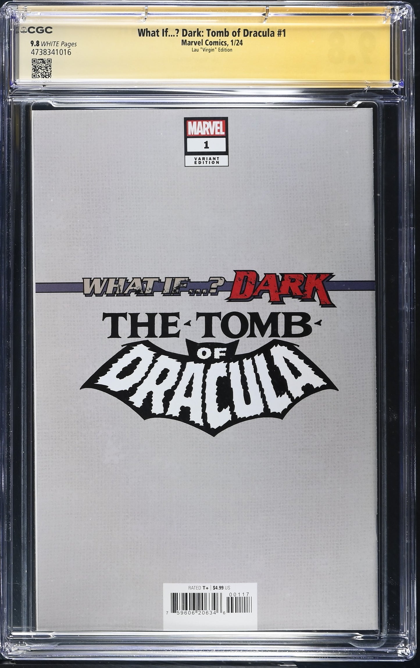 WHAT IF...? DARK: TOMB OF DRACULA #1 1:100 ARTGERM VIRGIN EDITION SIGNED BY STANLEY LAU CGC SS 9.8 WP NM/M