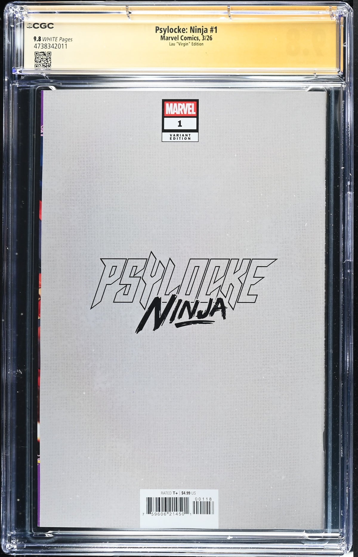 PSYLOCKE: NINJA (2026) #1 1:200 ARTGERM VIRGIN EDITION SIGNED BY STANLEY LAU CGC SS 9.8 WP NM/M