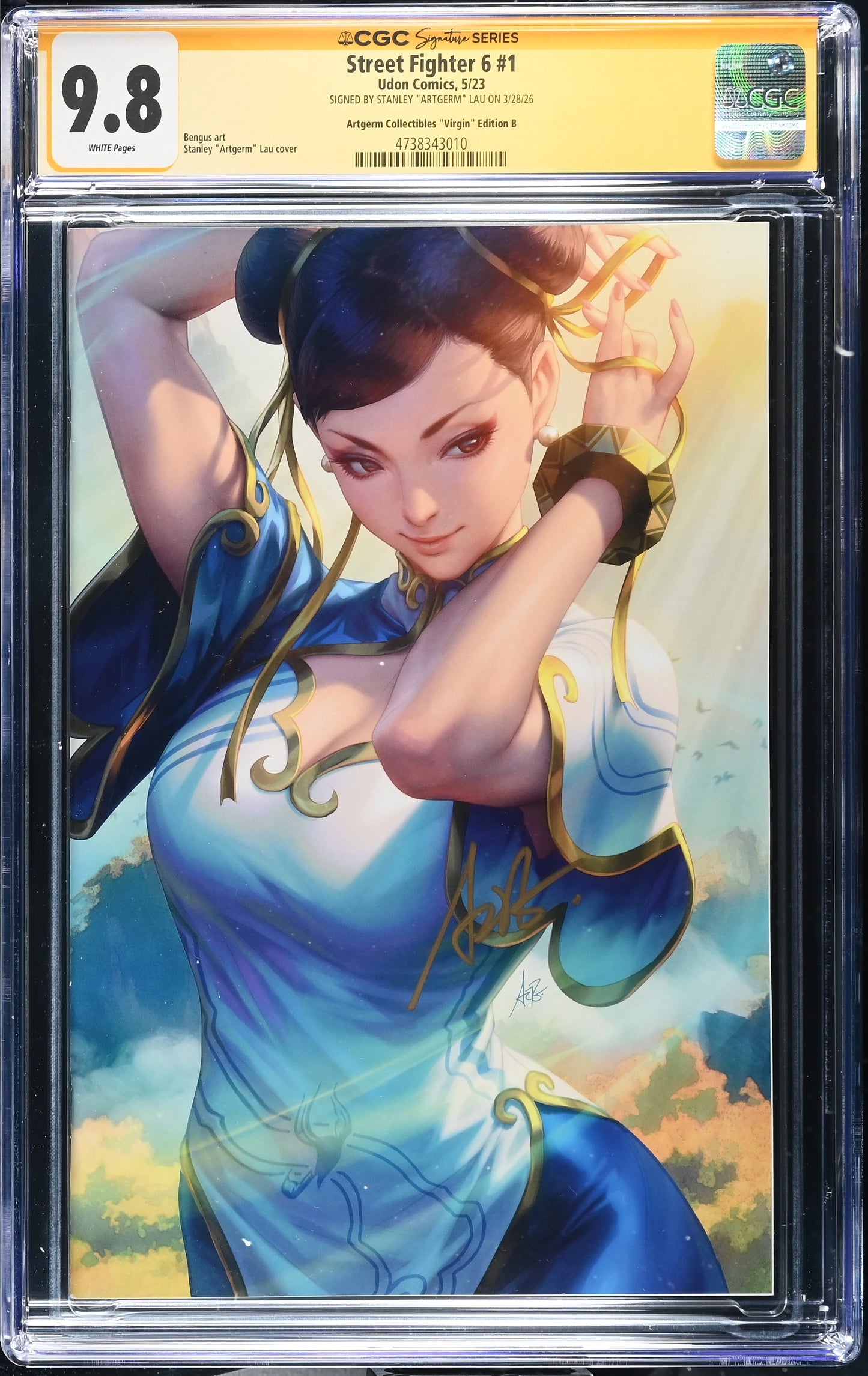 STREET FIGHTER 6 #1 NYCC ARTGERM COLLECTIBLES VIRGIN EDITION B SIGNED BY STANLEY LAU CGC SS 9.8 WP NM/M