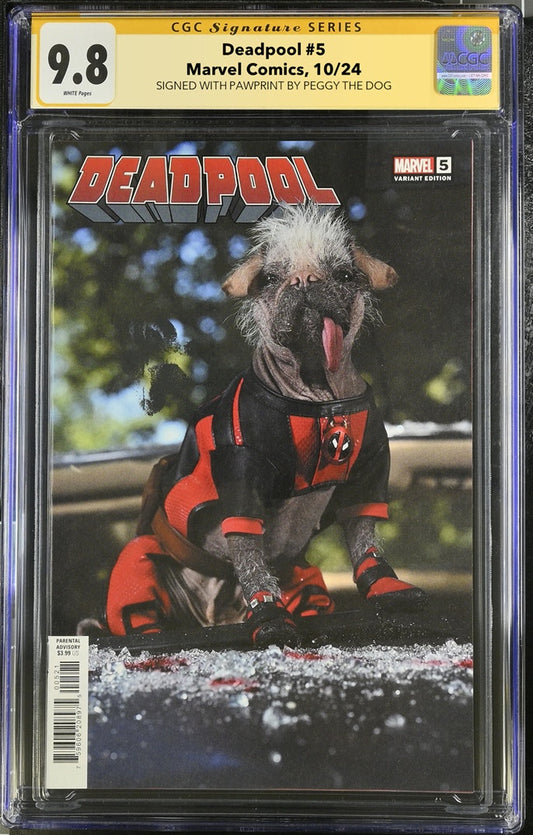 DEADPOOL (MARVEL COMICS, 2024) #5 PEGGY THE DOG DOGPOOL MOVIE PHOTO VARIANT EDITION CGC SS 9.8 WP